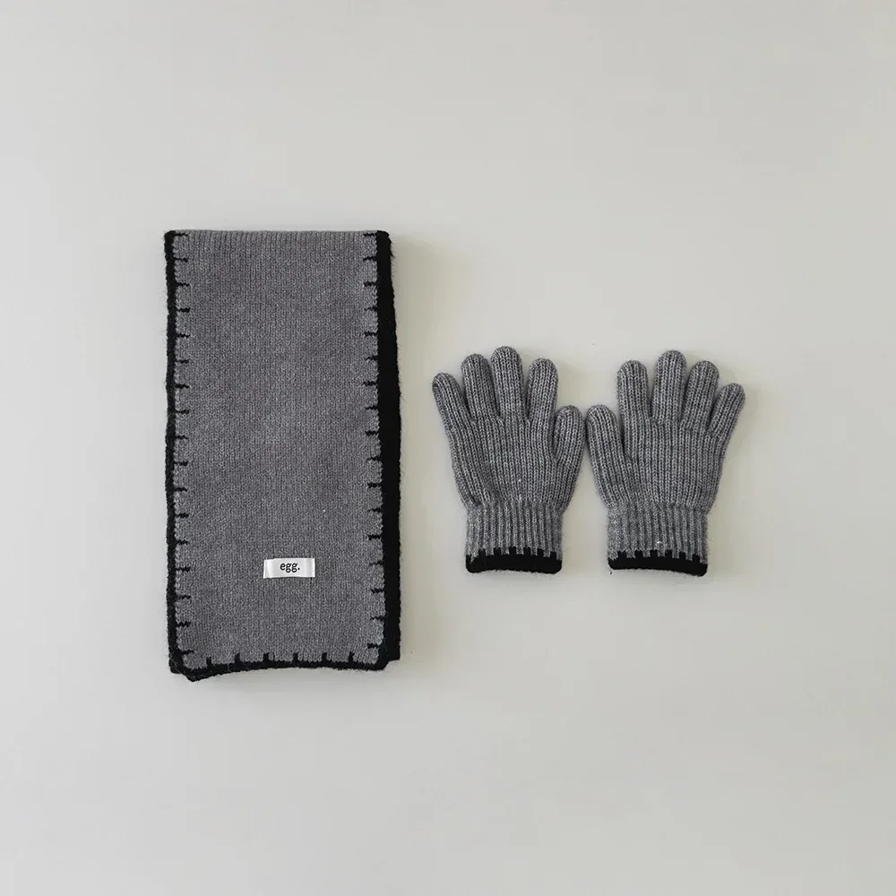 2026 Kinder Trendiger Herbst-Winter-Schal im koreanischen Stil mit Farbblöcken, Wärmeset für Babys, Jungen und Mädchen, Neuer Kinderschal – Detail 8
