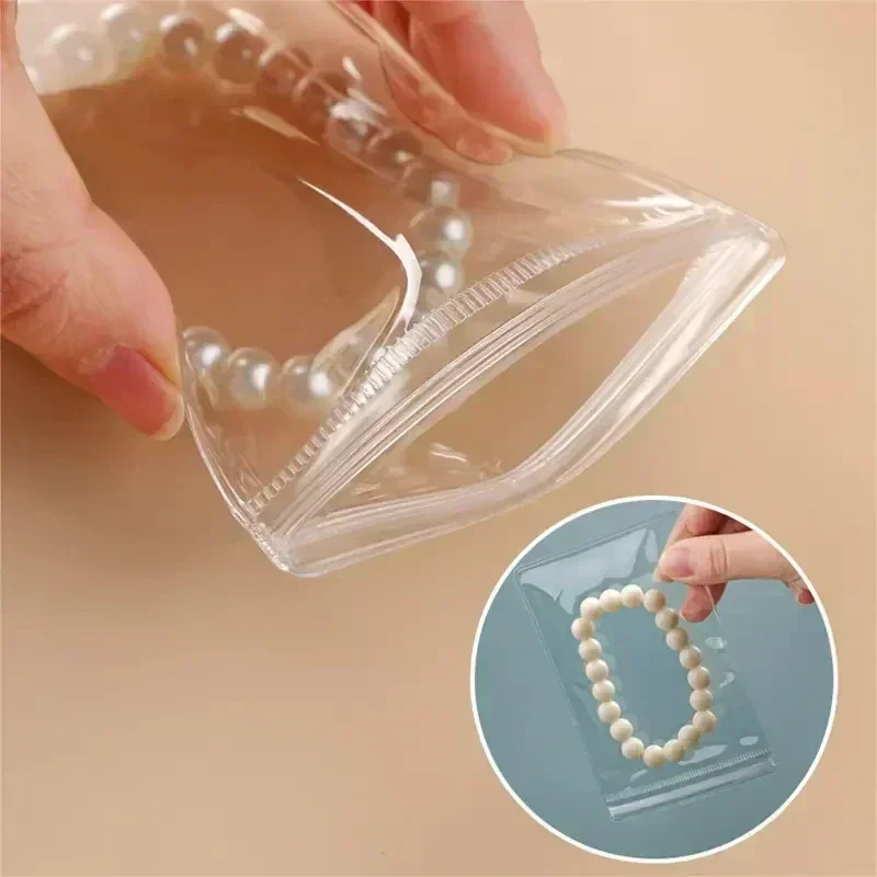 10/100pcs Transparent Thicken PVC Jewelry Package Bags Anti-Oxidation Organizer Display Packaging Storage Self Sealing Pouches