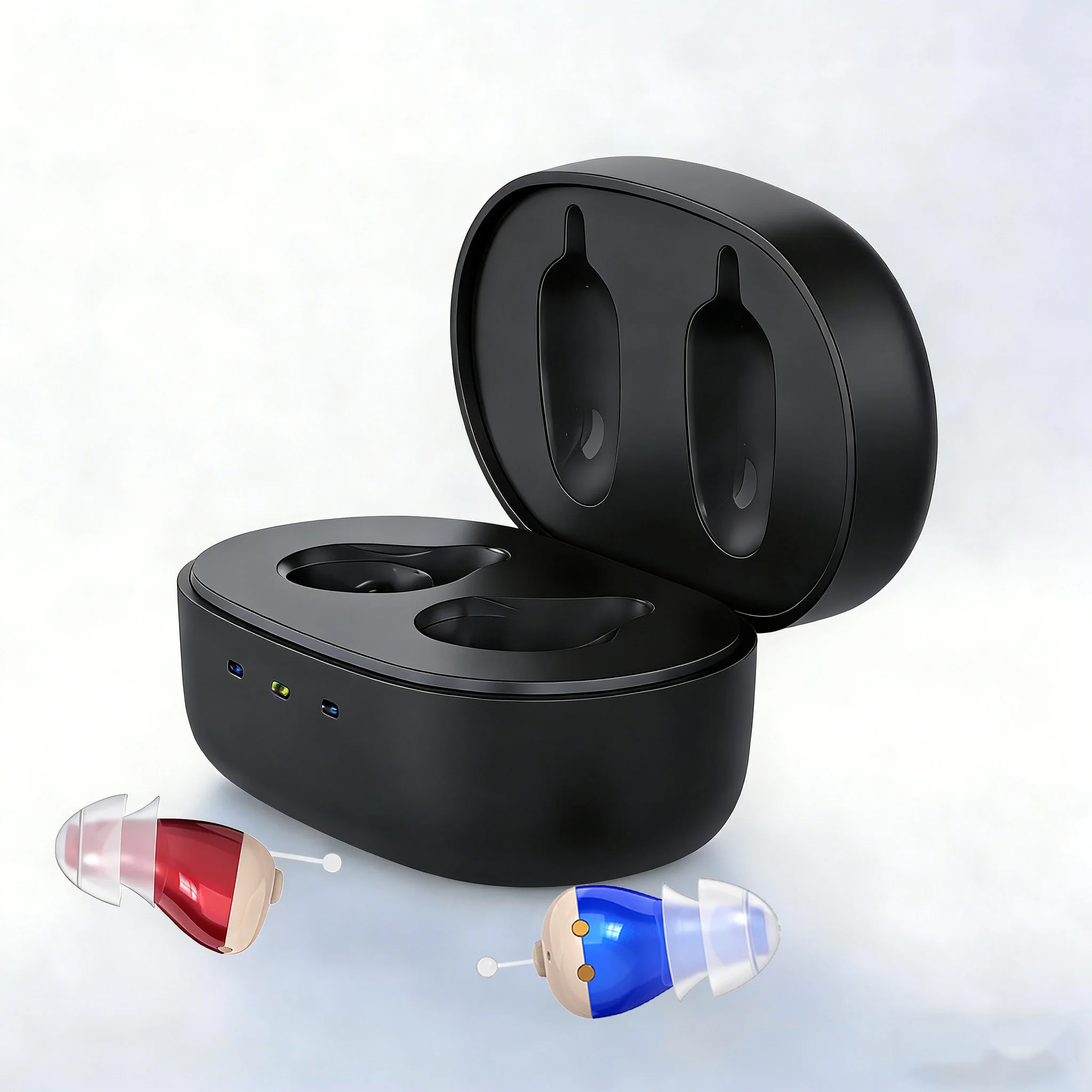 高齢者用補聴器-充電式-難聴者用リスニングデバイス-ミニワイヤレスサウンドアンプ-目に見えない補聴器-ヘッドフォン-難聴者用