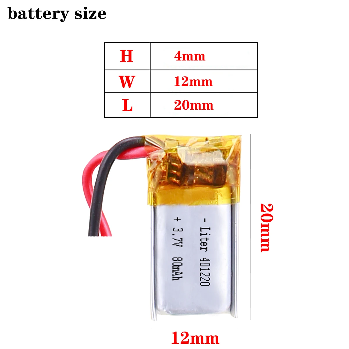 A product factory direct 3.7V lithium polymer battery built-in rechargeable battery 401220 100mah 401221 Bluetooth Headset