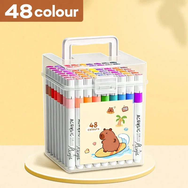 

48Pcs Acrylic Markers, Art DIY Graffiti Pens, Colorful Painting Watercolor Art Marker Set, for Art Painting Marker Pen, Waterpro