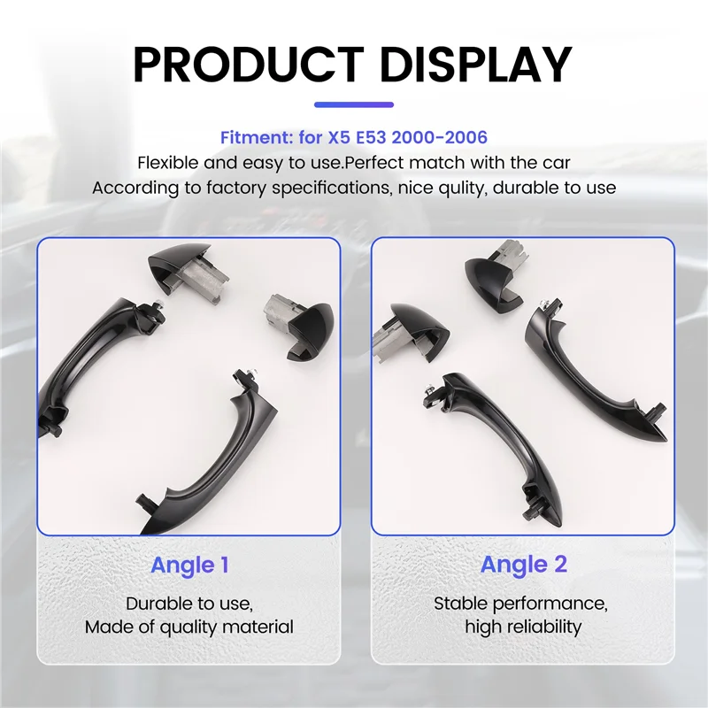 

A51K-Набор наружных дверных ручек автомобиля для BMW X5 E53 2000-2006, крышка внешней дверной ручки автомобиля, автомобильные аксессуары