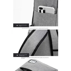 Ba lô máy tính vải oxford có thể rửa được, túi linh hoạt thời trang, đen, xám, xanh, màu đỏ, học sinh trường học, 15 10 Bán hàng ba lô màu xanh chính - №10