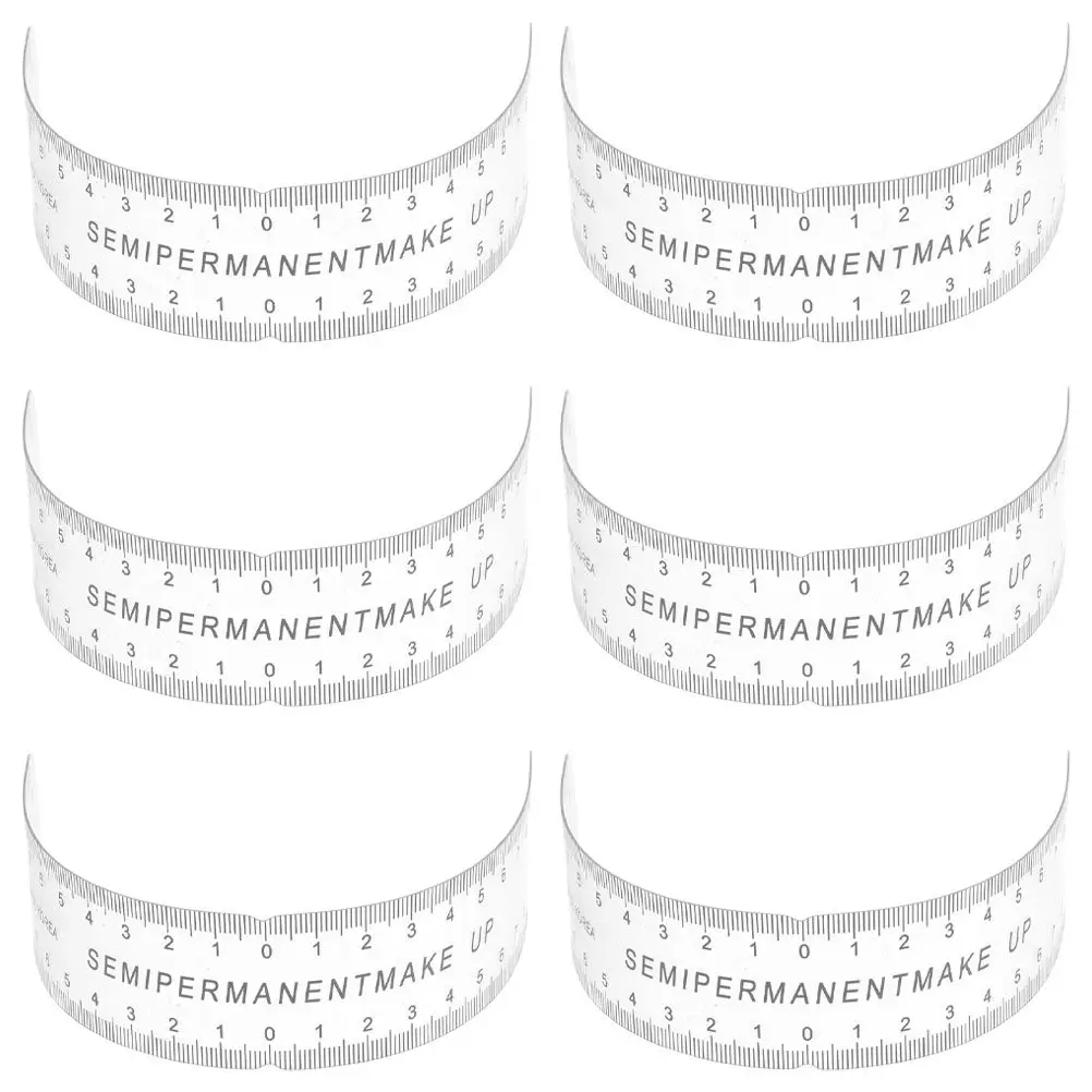 

6Pcs Eyebrow Ruler Transparent PVC Flexible Tattooing Supplies Precise Brow Mapping Measuring Tool Makeup Artist