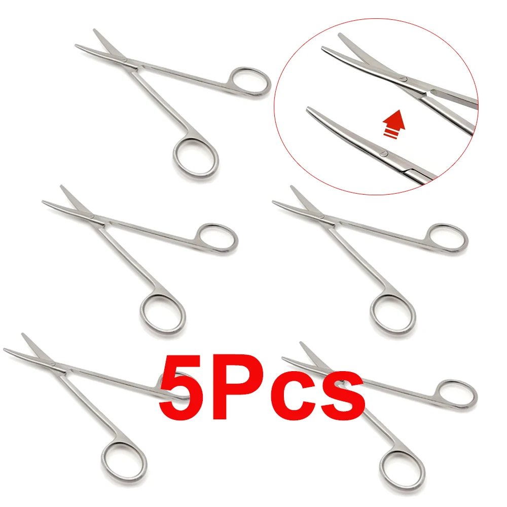 5Pcs/set Tc Metzenbaum Scissors Curved 14Cm for Delicate Tissue Cutting Tonsil Procedures Blunt Narrow Tips Ideal for Surgical