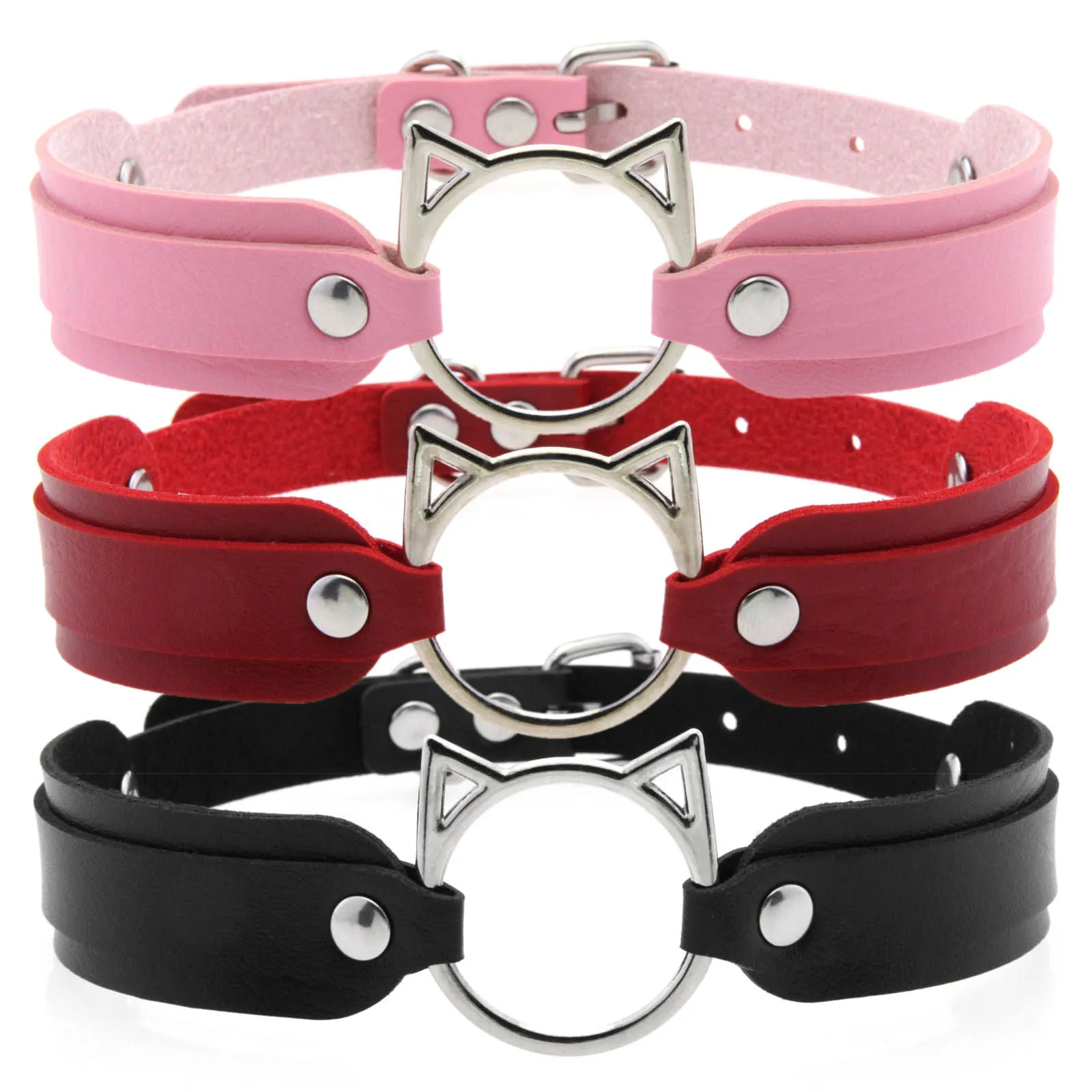 DIEZI 16 Colors Hip Hop Leather Choker Necklace For Women Men Harajuku Gothic Punk Sexy Cat Pendant Torques Necklace Jewelry