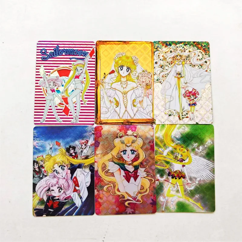 10pcs/set Sailor Moon Stickable Card Anime Character Mercury Mars Jupiter Venus Uranus Hobby Game Collectible Card Kid Toy Gift