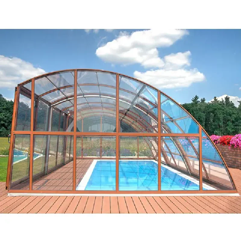 anti insect retractable swimming pool roof for villa design