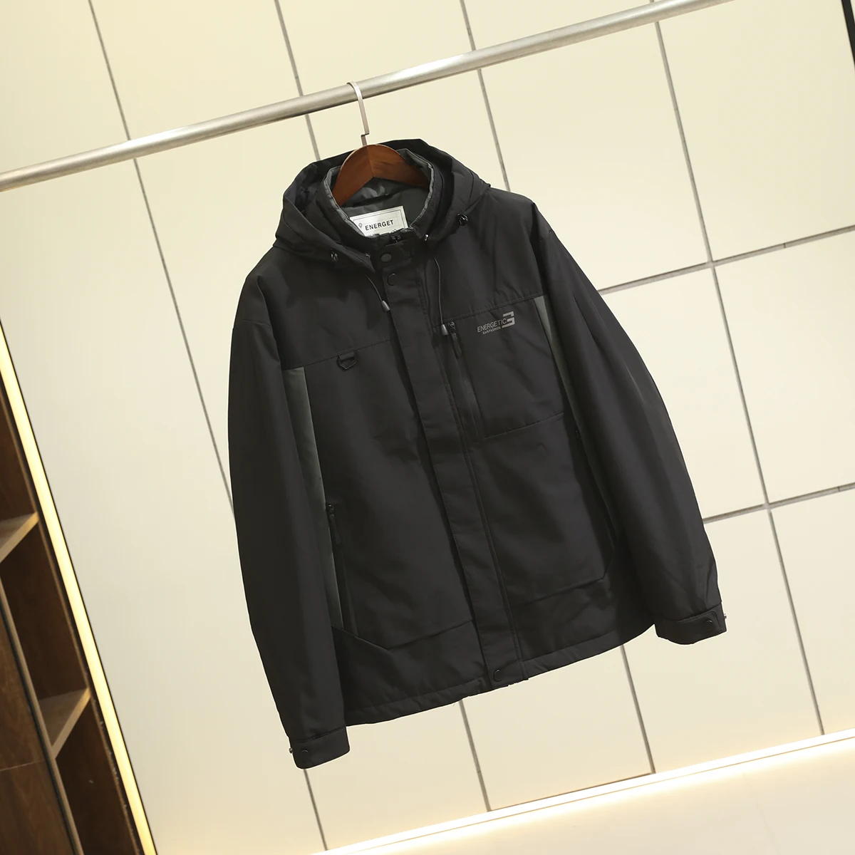 

Men's Thiened Hooded down Jaet 90% Du down Waterproof Casual Faion Urban Sle Windproof Modern Sle Zipper Closure