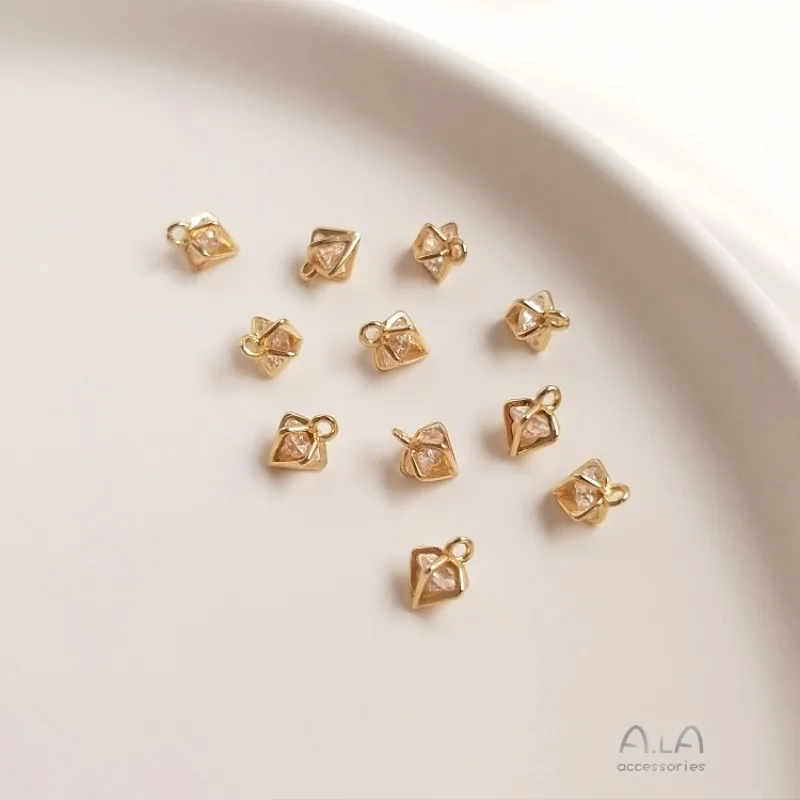 

Color Retention Pendant 14K Gold Cone Diamond Bag Zircon Pendant DIY Earrings Hanging Jewelry Necklace Bracelet Pendant