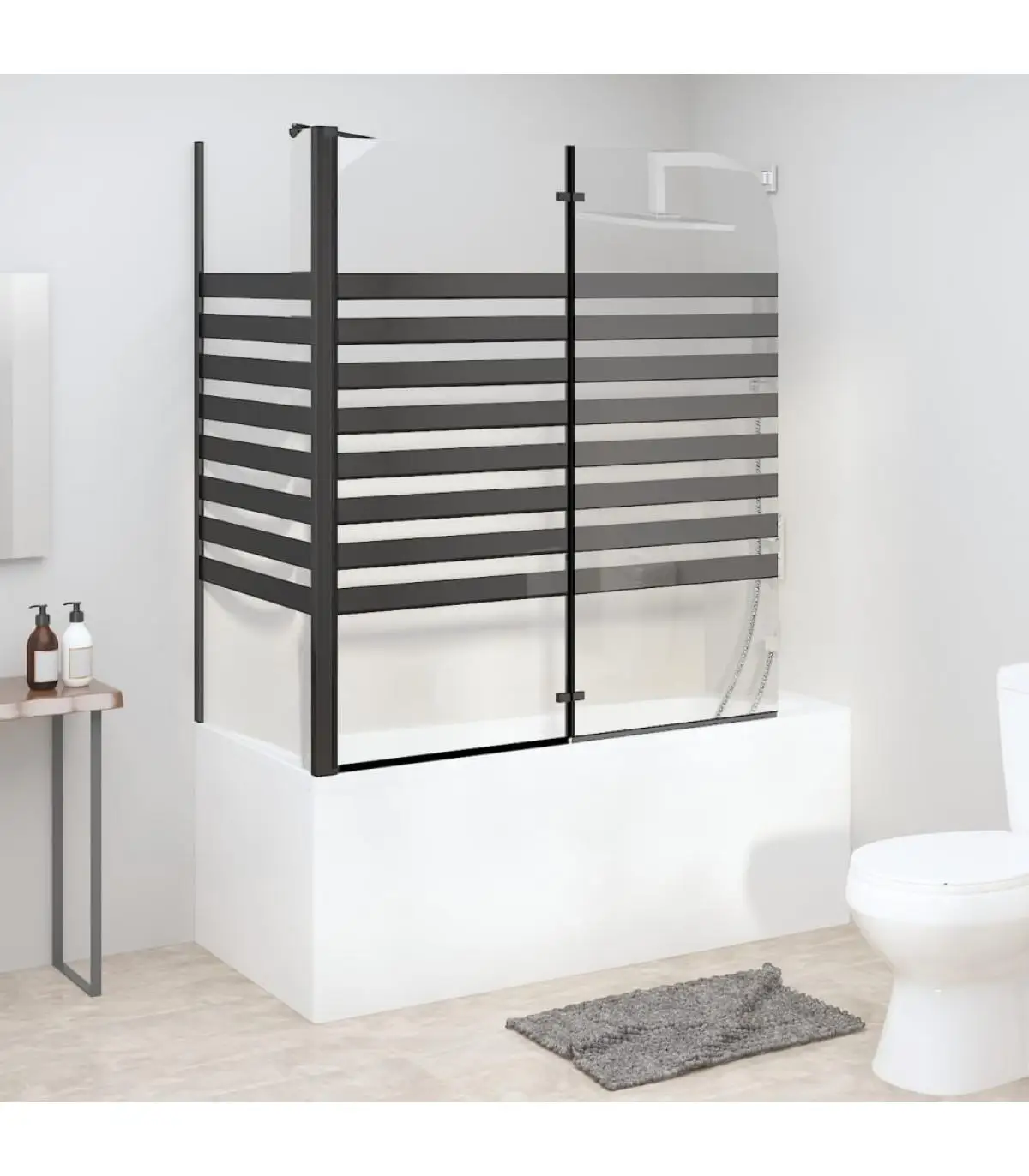 120x68x130 cm tempered glass striped bathroom shower doors