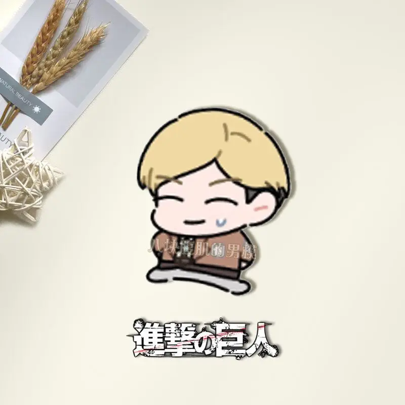 애니메이션 브로치 진격의 거인 행제 조에 리바일 아커만 아크릴 배지 만화 핀 DIY 장식 백팩 옷 액세서리