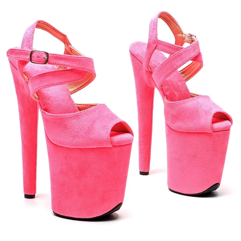 

Women New 20CM/8inches Suede Upper Sexy Exotic High Heel Platform Party Sandals Pole Dance Shoes Model Shows Sandals 287