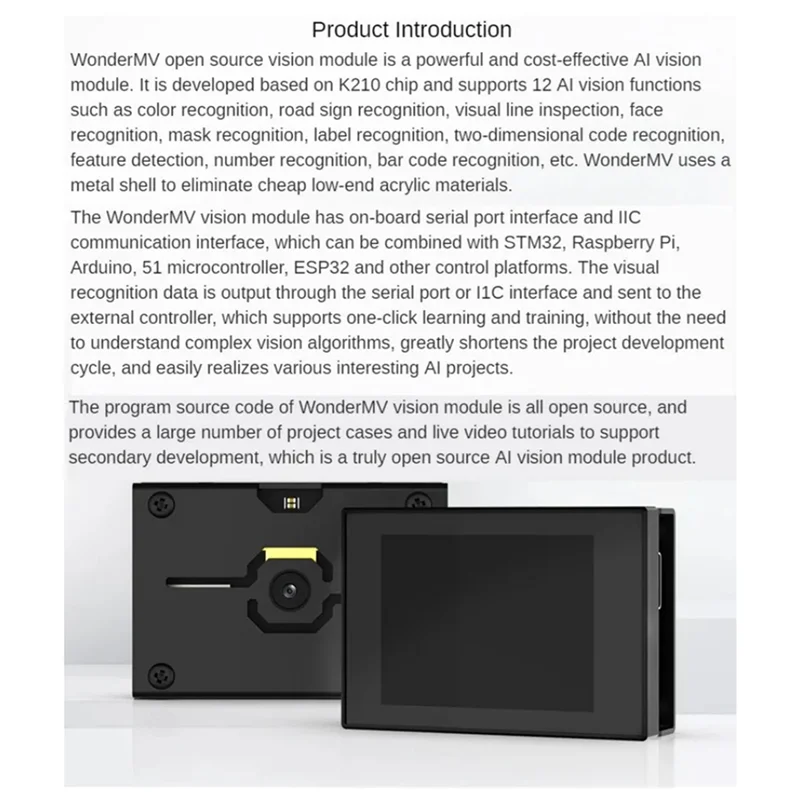 A93E-2X K210 وحدة بصرية Wondermv وحدة التعرف على الرؤية كاميرا ذكية لوحة تطوير بيثون قابلة للبرمجة B #2