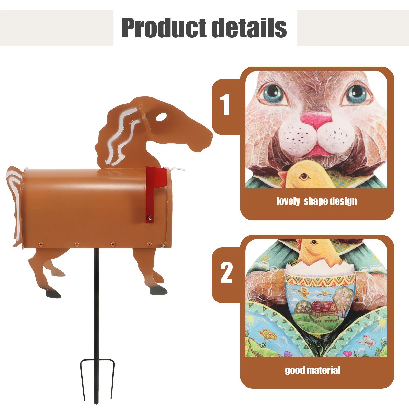 

Садовый почтовый ящик с дизайном лошади, прочная железная конструкция, настенный почтовый ящик для улицы, декоративный почтовый ящик в стиле фермерского дома