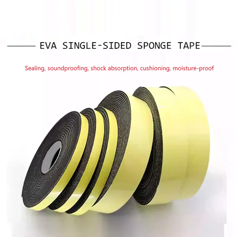 

Single-sided black EVA high-density self-adhesive shock-absorbing foam pad, anti-vibration, anti-collision, wear-resistant sound