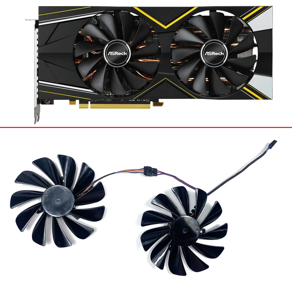 

2pcs 95mm CF1010U12S FDC10U12S9-C 4PIN double ball Radeon RX 5700 XT GPU FAN For ASROCK Radeon RX 5700 XT Challenger D 8G OC