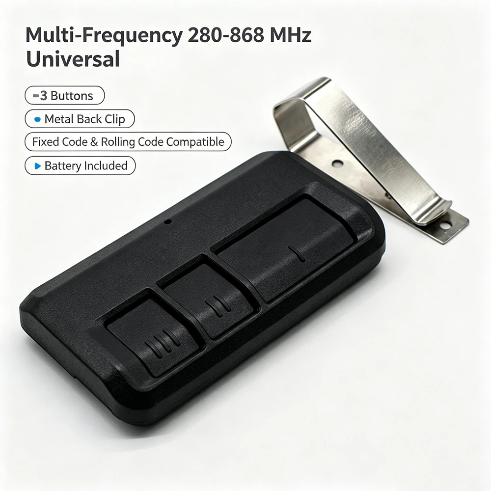 Multi-Frequency Auto Scan Remote 280-868MHz Universal Gate Opener Copier 3-in-1 Fixed Rolling Code Duplicator Self-Copying