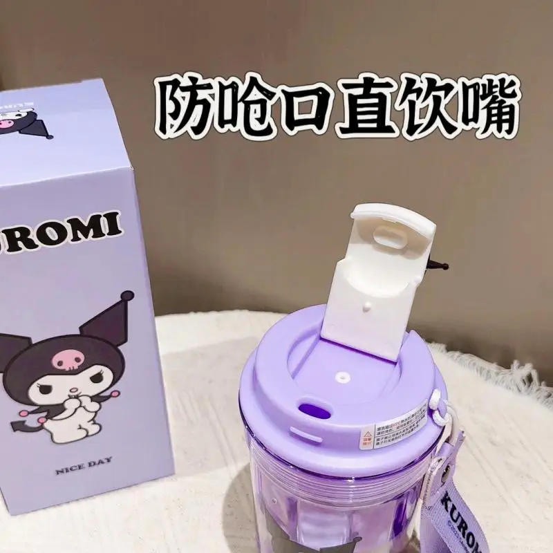 Sanrio 480ml Large Capacity Doll Water Cup Cinnamoroll My Melody Pochacco Pompompurin Kettle Kuromi Office Coffee Cups Kids Gift