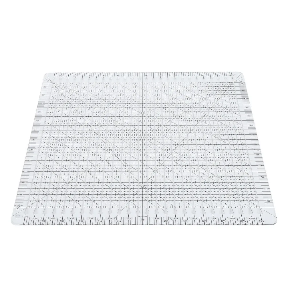 New 12in Quilting Ruler Transparent Marked Grid Patchwork Template Acrylic Cutting Ruler Craft Projects