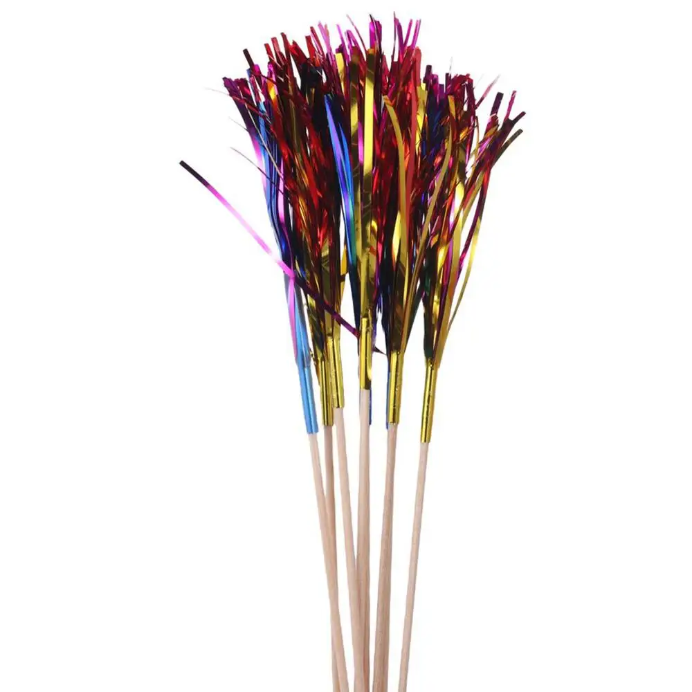 

Bamboo sticks and paper Fireworks Shaped Fruit Sticks Multicolor 8.66" Colorful Drink Sticks