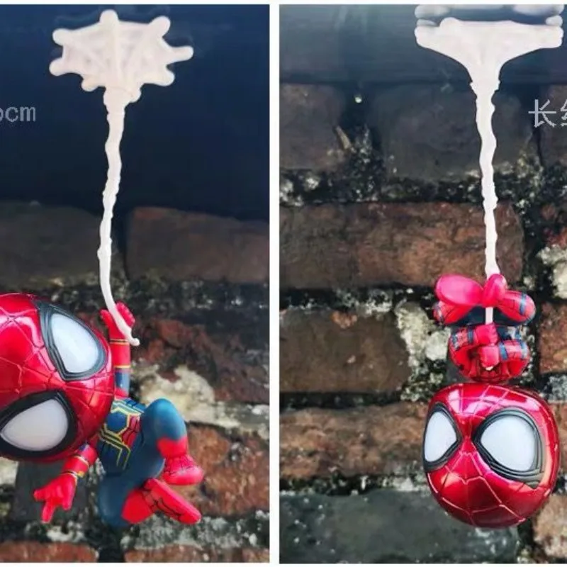 Marvel Avengers Spider Man Cartoon Q Version PVC Figurka Zabawka Moda Spersonalizowana Ozdoba Samochodowa Dekoracja Pulpitu Prezent Dla Dzieci