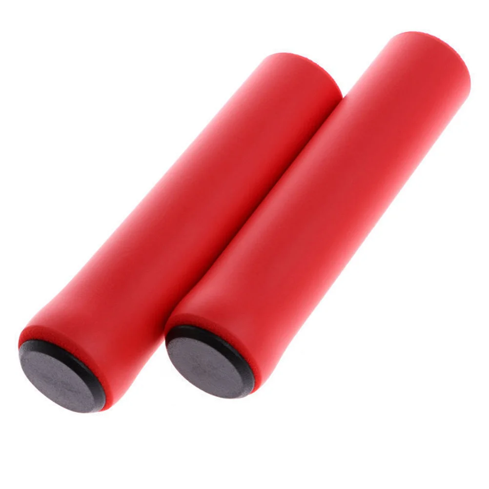 

2Pair Cycling Handlebar Covers Sponge Ends Solid Color for 22Mm Diameter Bike Handles Shock Absorbing Non Slip Grip Road