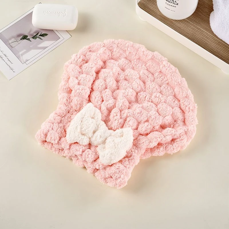 Thicker Shower Caps Cute Dry Hair Cap Quick-dry Princess Coral Velvet  Water-absorbent Headscarf Head Wrap Comfortable Sauna