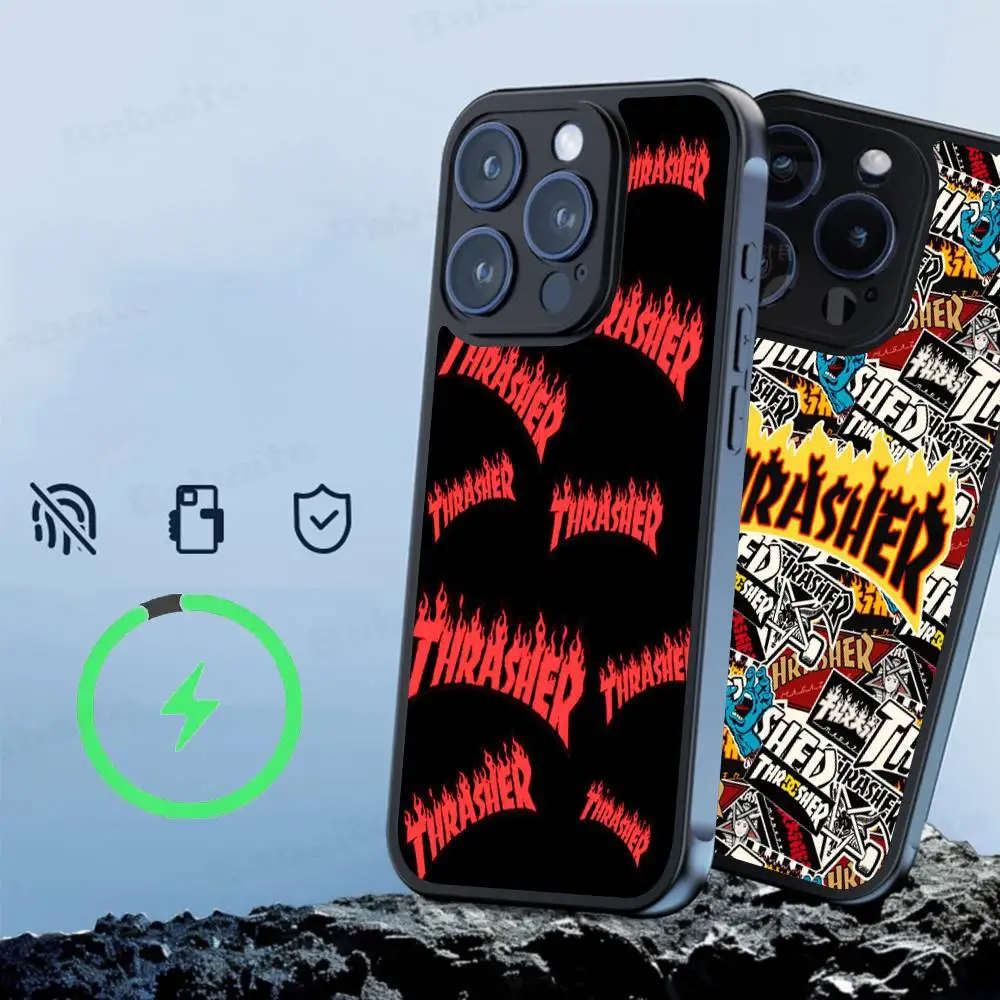 

Popular T-ThrasherS Logo Phone Case For iPhone 17 16 15 14 13 12 11 Pro Max For Magsafe Wireless Charger Cover