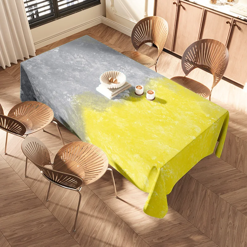 الحديثة مجردة طاولة طعام القماش التدرج أصفر رمادي النفط اللوحة تصميم للمطبخ الديكور غرفة المعيشة تأثيث المنزل أ