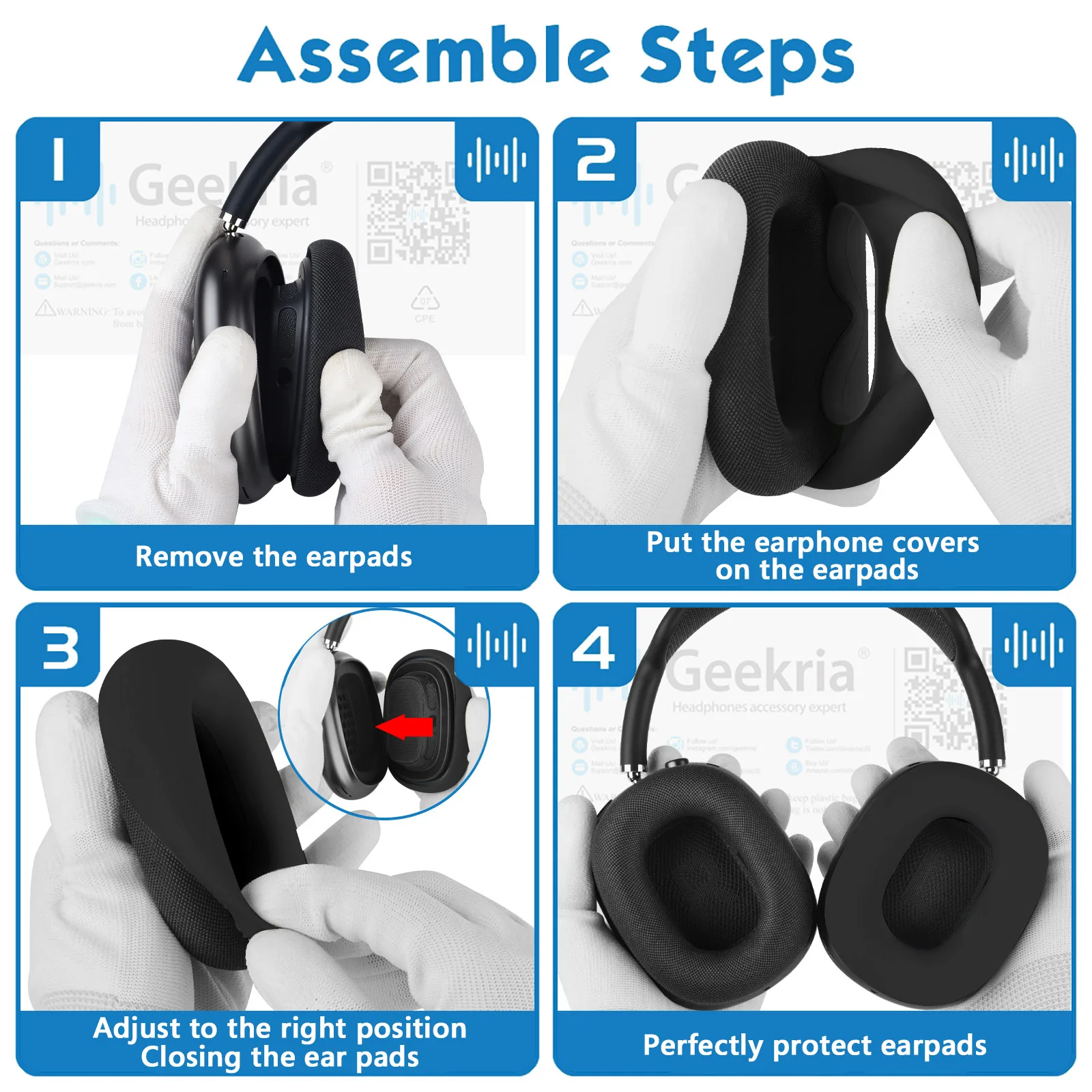 Geekria Silicone Earpad Covers Compatible with AirPods Max, Earpad Protector / Earphone Covers / Earpad Cushion / Ear Pad