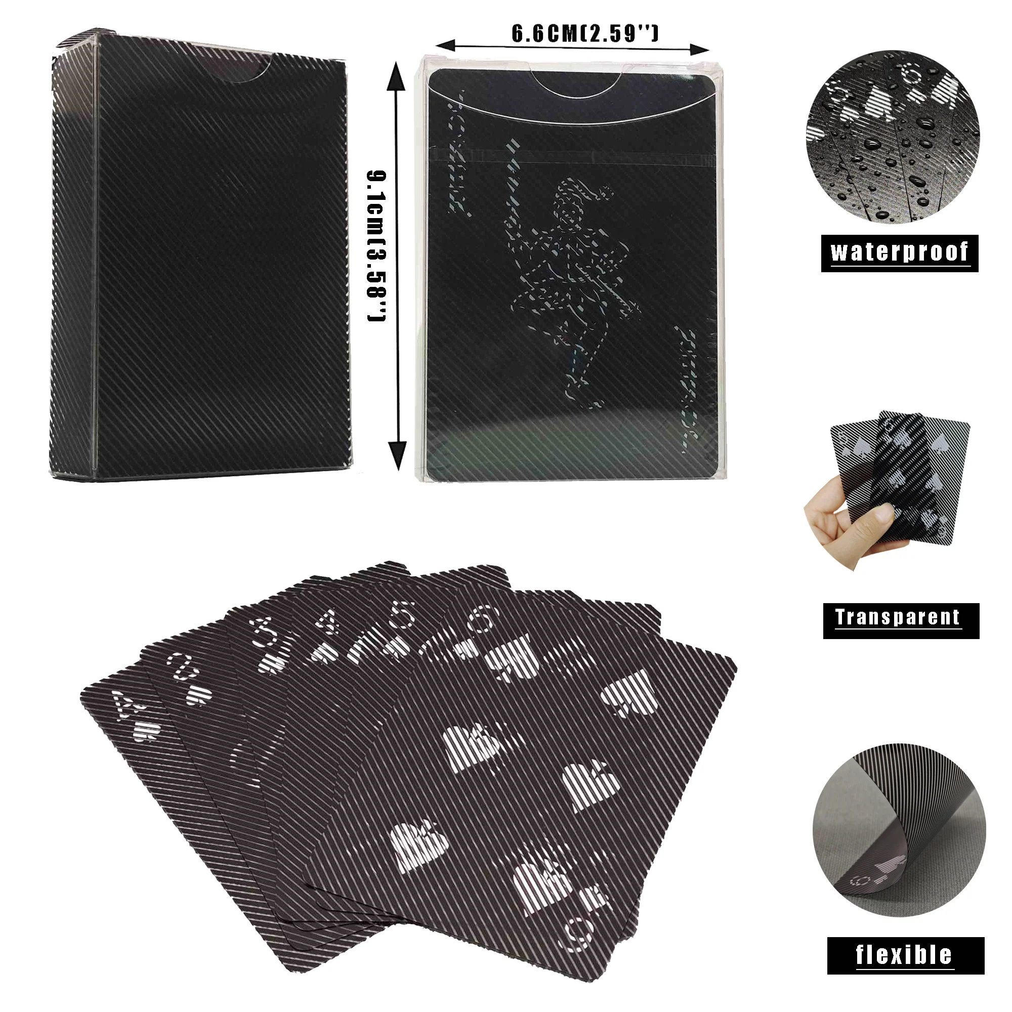 

New Playing Cards Waterproof Transparent Plastic PVC High Quality Poker Moire illusion Magic Gift Collection Gambling Board Game