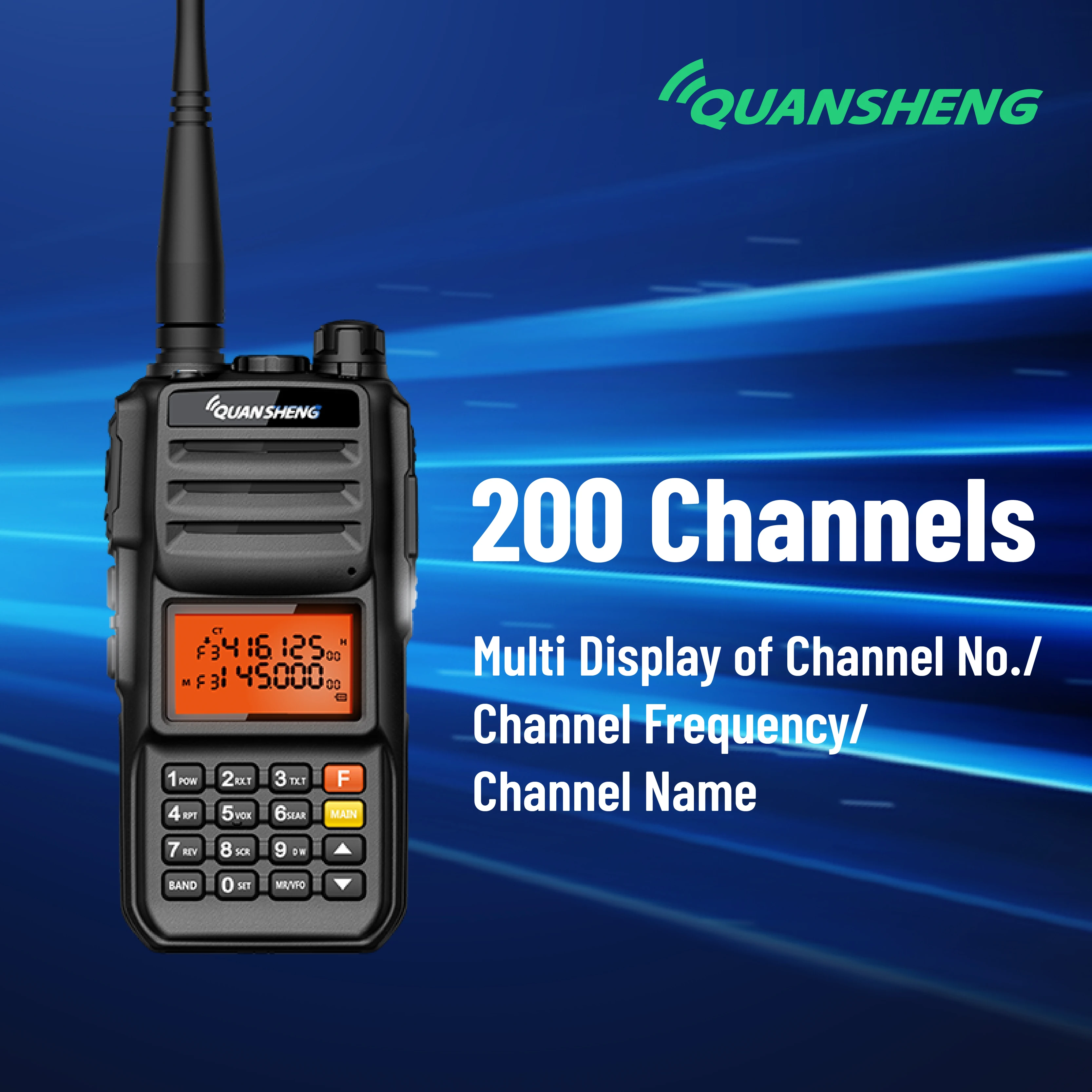 Quansheng TG-UV2 PLUS Amateur Ham Radio Transceiver Dual Band Walkie Talkie 10W Output Power VOX Function Two Way Radio