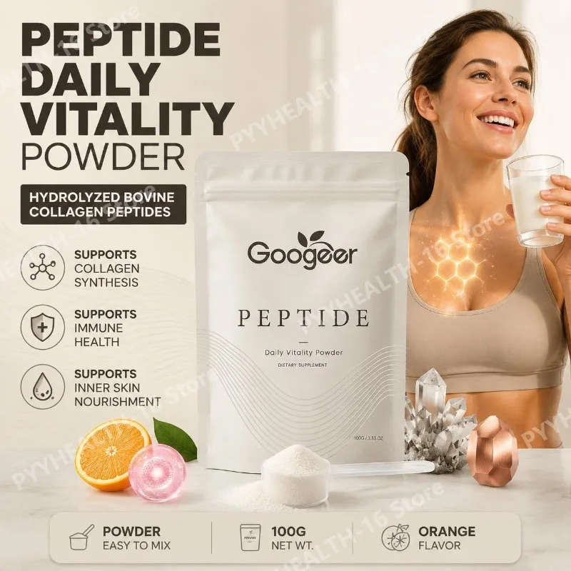 Googeer Daily Vitality Peptide Powder with Hydrolyzed Bovine Collagen Peptides, Vitamin C, Zinc and Copper, Vitamin B12, 100g