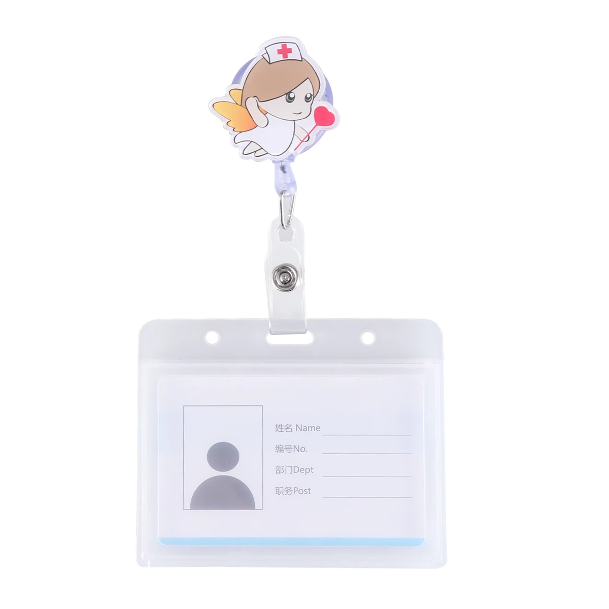 

5 Pcs Waterproof Card Holder Angel Nurse Badge Case Work Permit Premium Material Reel Lanyard for