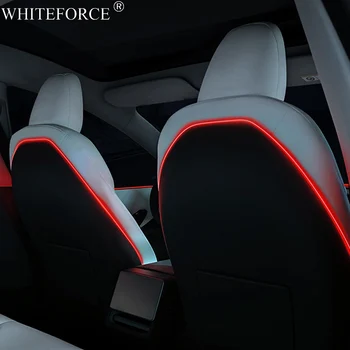 테슬라 모델 3 하이랜드 2024 자동차 주변 조명, LED 인테리어 시트 백 스트리머 분위기 램프, 센터 스크린, 색상 제어