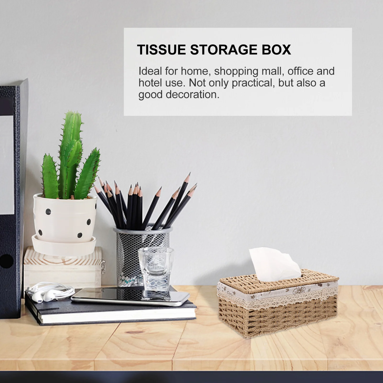 

Rattan Tissue H woven Paper Towel ganizer Home Decor Woven Basket Storage Woven Tissue Container Container Practical