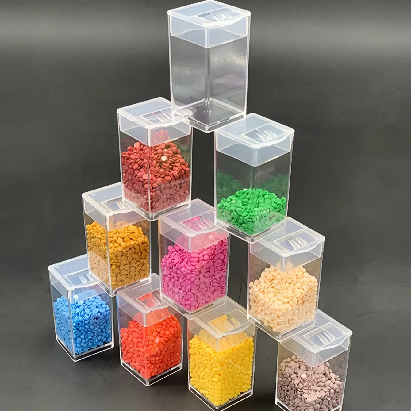 10Pcs/Pack Simple Style Small Square Bottles With Loose Beads Sub-Packaged DIY Storage Boxes Jewelry Accessories