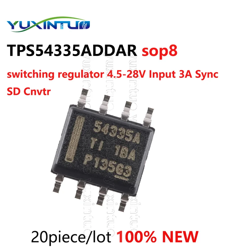 

20pcs/lot TPS54335ADDAR SOP8 TPS54335A 54335A 4.5-28V Input 3A Sync SD Cnvtr switching regulator chip