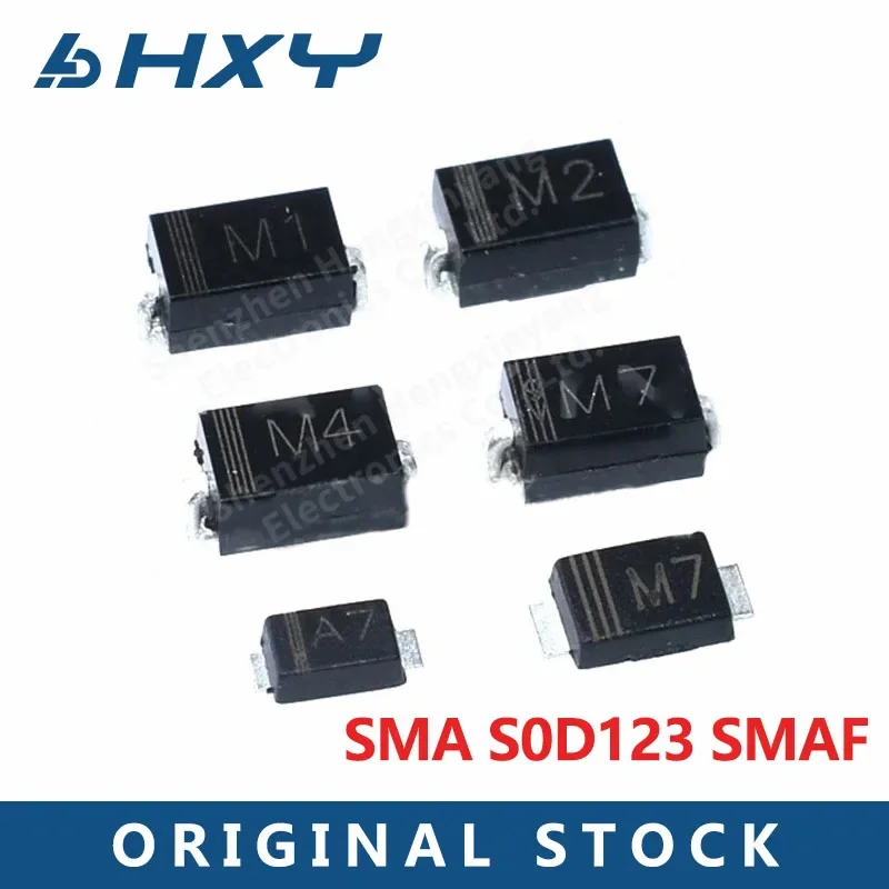 100PCS 1N4007 M7 SMA 1N4002 M2 1N4004 M4 1N4001 M11N4007 W A7 SOD123FL M7F Schottky Diode