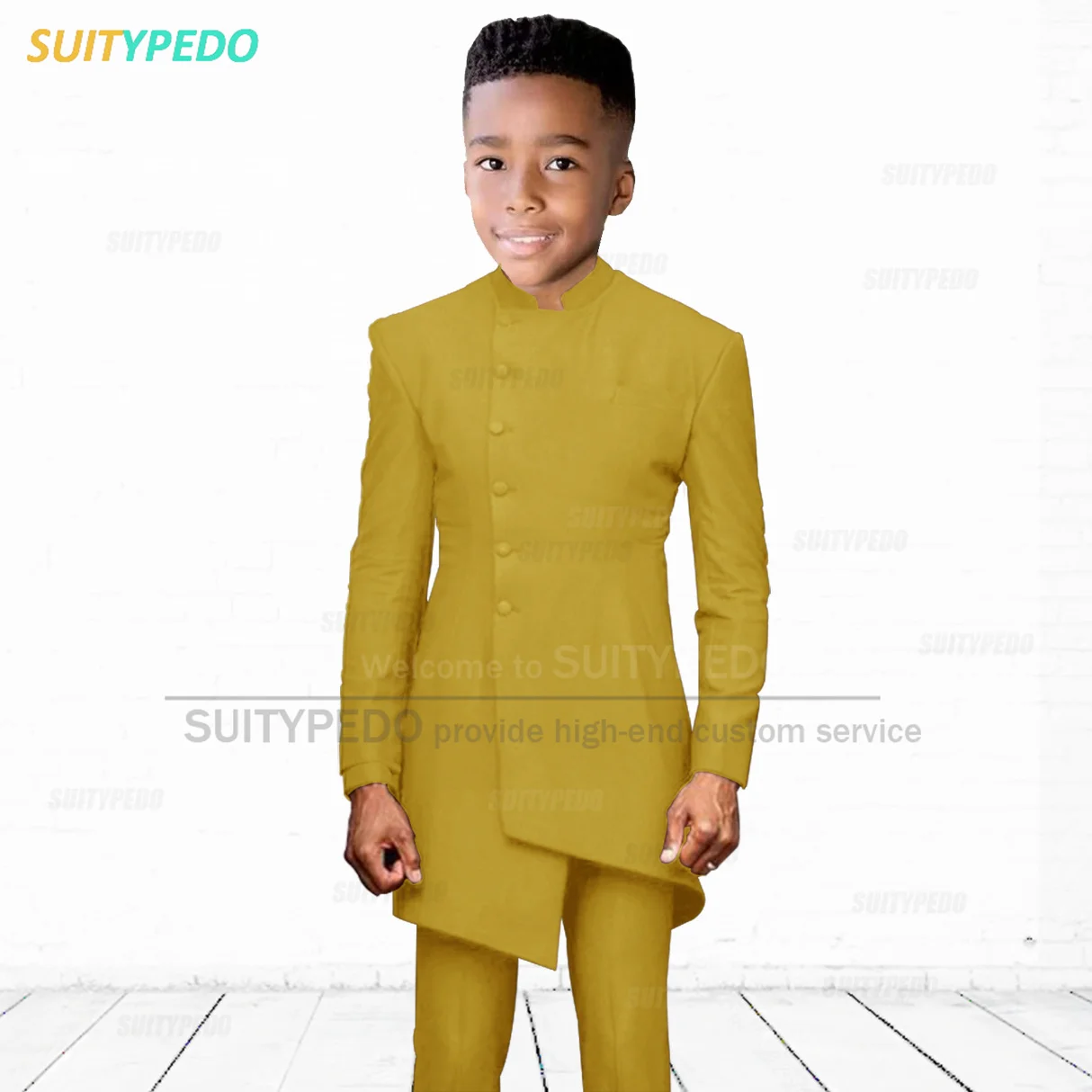 Formal Long Suit Sets For Kids Children Evening Party Boy Host Tailor-made Slim Fit Costumes Birthday Photography Elegant Outfit