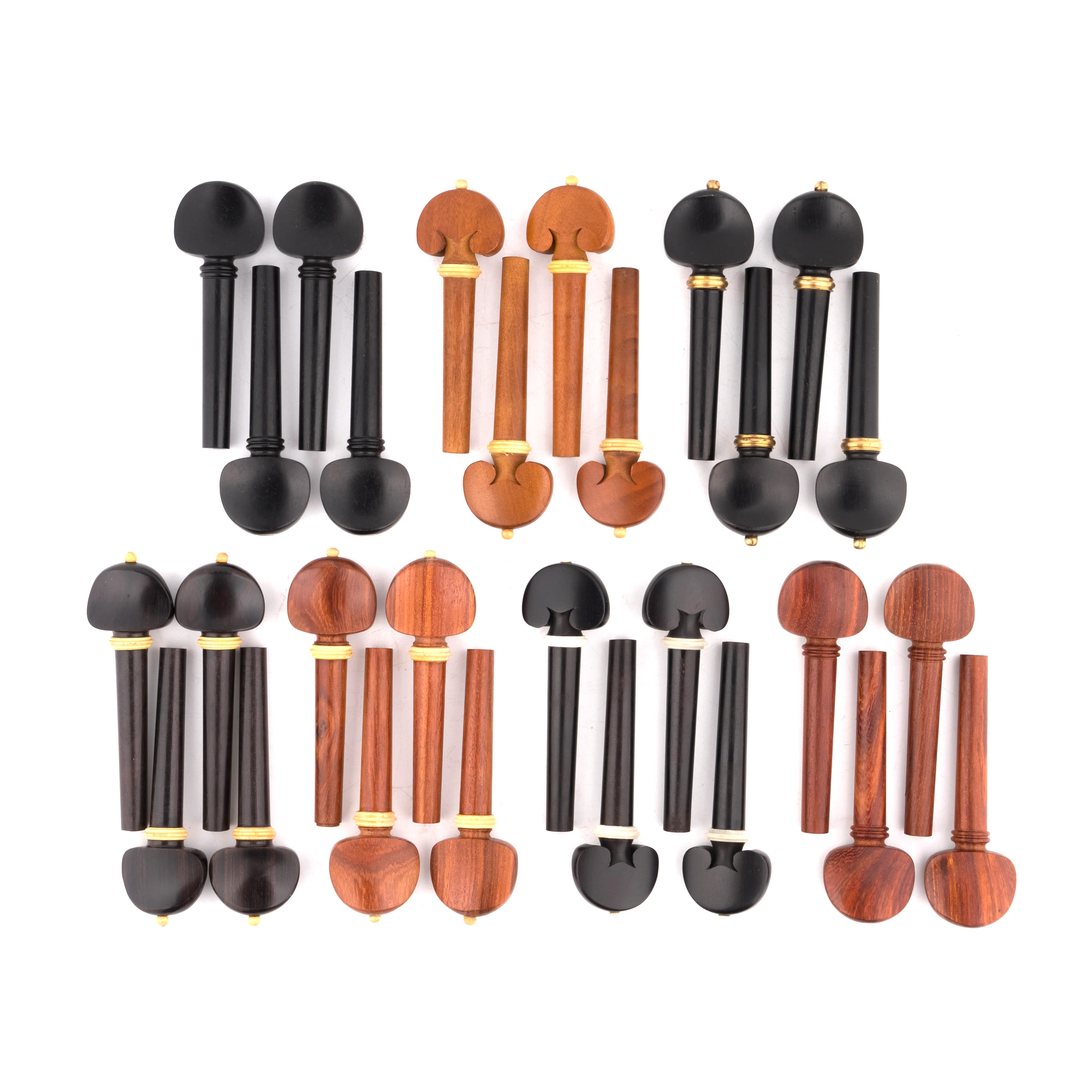 4pcs New good rosewood ebony violin tuning knob pegs 4/4 full size, violin parts accessories