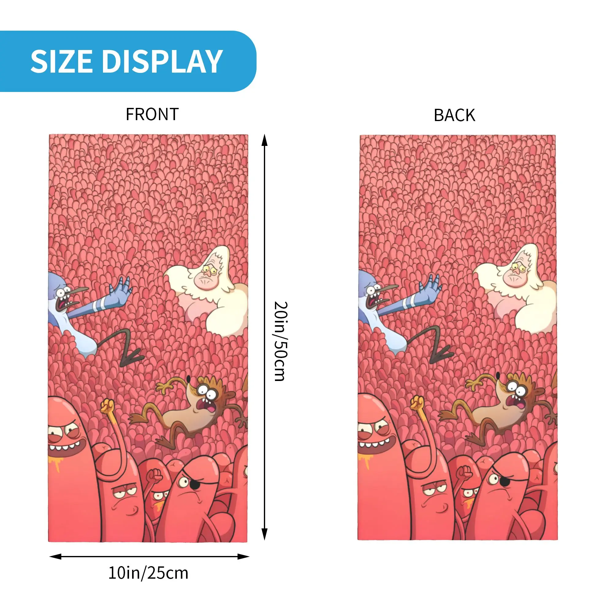 Custom R-Regular show Bandana Neck Warmer Men Women Winter Ski Tube Scarf Gaiter Cute Anime Face Cover