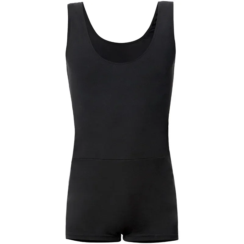 Heren bodysuit balletdanskostuums zwart ballet body strak badpak voor danskostuums mouwloze bodysuit unitard gymnastiek