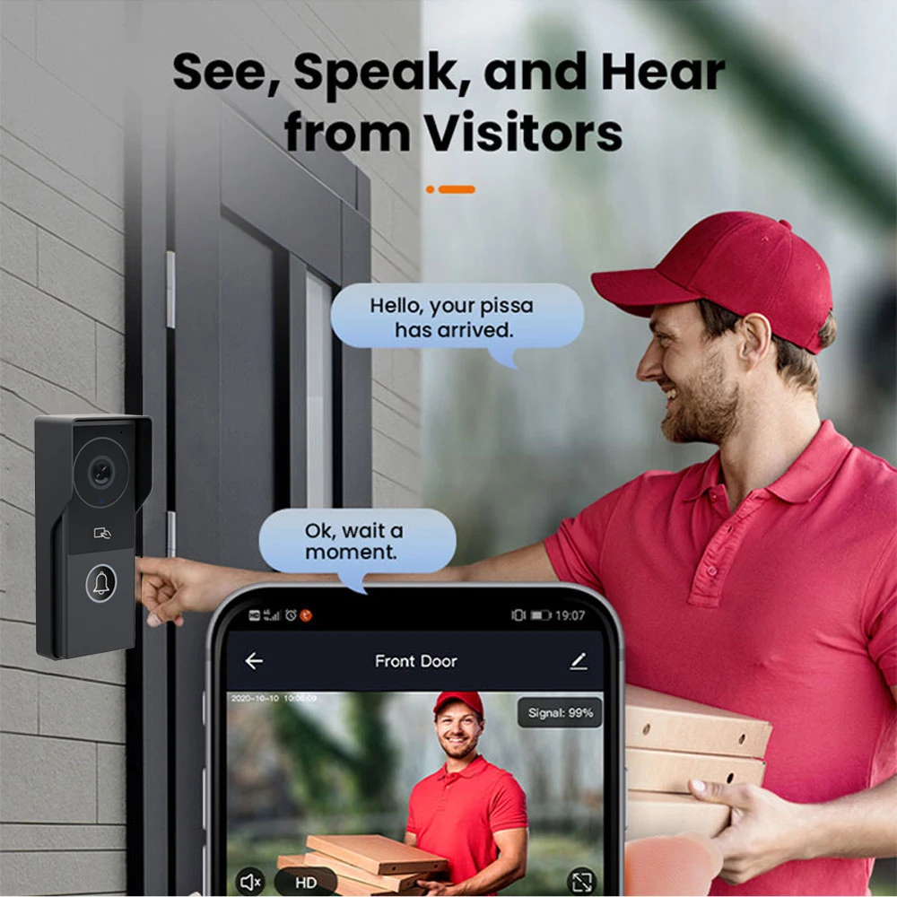 7/10 Inch Video Intercom Kits Tuya Door Phone WIFI Wired Visual Doorbell 1080P APP Card Swipe and Touch Screen Monitor for Villa