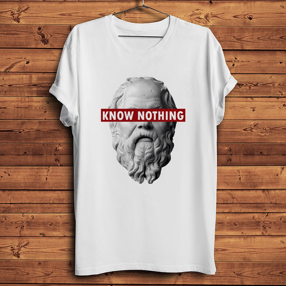 Socrates Know Nothing Funny Sages Sokrates TShirts,Short Sleeve O-Neck Casual T-Shirt Unisex Tee,Breathable No-cracking Print