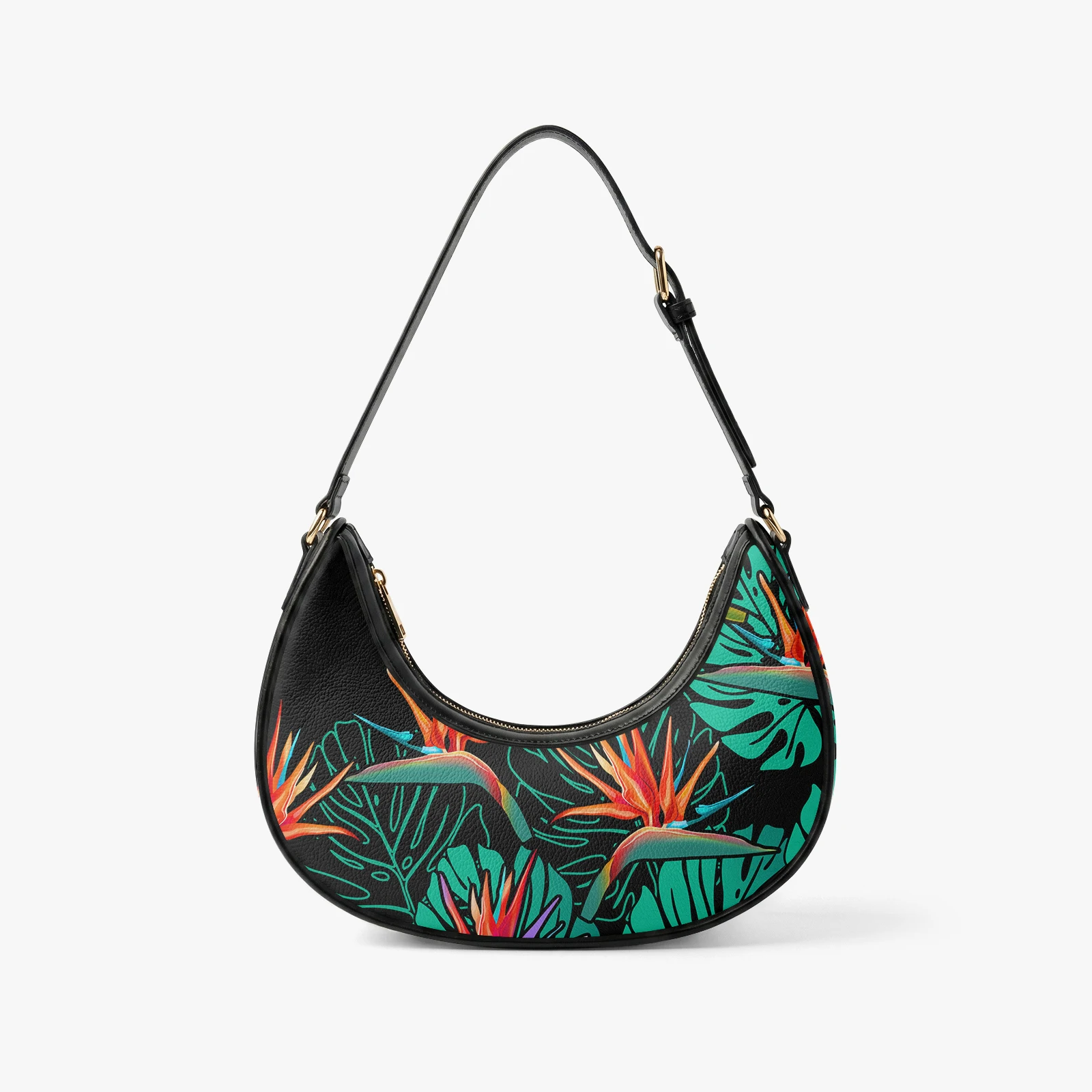 

2026 New Custom High-Quality PU Shoulder Bag for Women Vintage Polynesian Floral Print Underarm Purse for Banquets & Parties