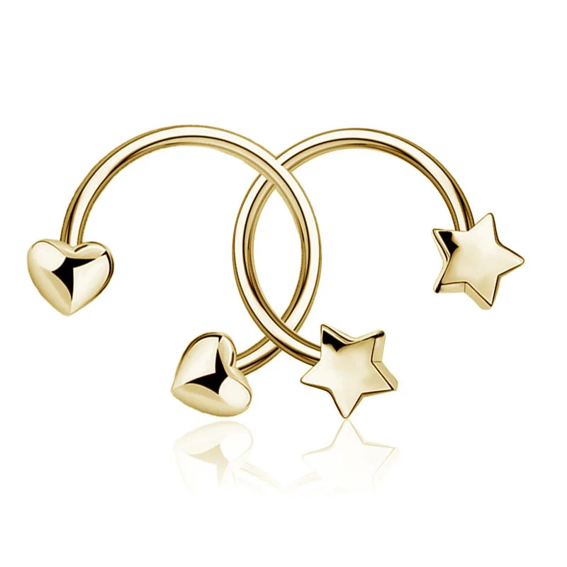 Nose Ring Love Horseshoe Ring 316L Stainless Steel Heart Nose Piercings Earrings Body Jewelry Tragus Piercing