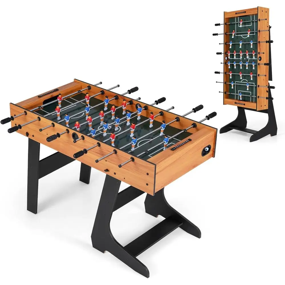 

olding oosball Table, reestanding Soccer Game Table with 2 Balls or amily, Home, Game Room Teens Adult