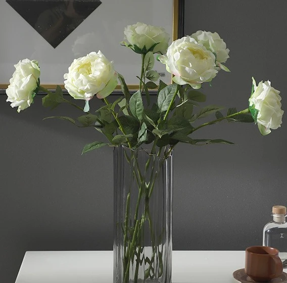 5pcs Moisturizing Peonies Rose Real Touch Artificial Peony Flowers Home Living Room Decor Wedding Party Table Flower Arrangement